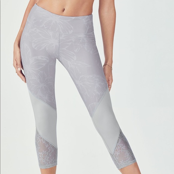 Fabletics Pants - Fabletics | Mid-Rise Mesh Floral Lace Capri